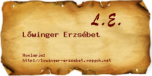 Lőwinger Erzsébet névjegykártya